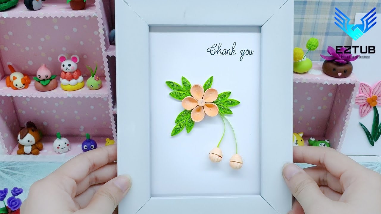 Making quilling bell flowers in picture frames | Paper quilling art
