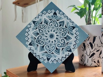 Mandala painting with acrylic colours | 3D mandala design | Mandala on canvas | handmade painting |