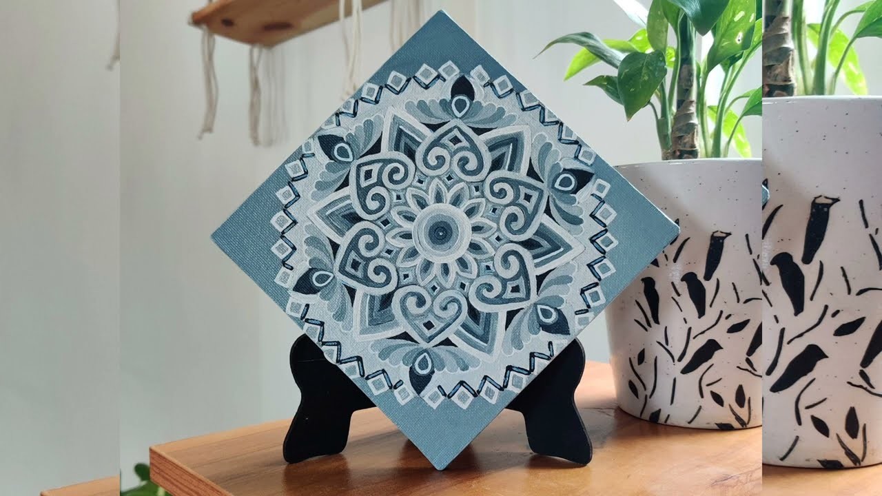 Mandala painting with acrylic colours | 3D mandala design | Mandala on canvas | handmade painting |