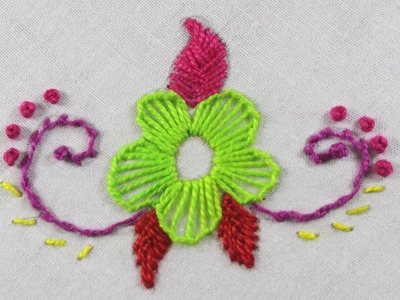 New Hand embroidery easy needle work stitch floral design