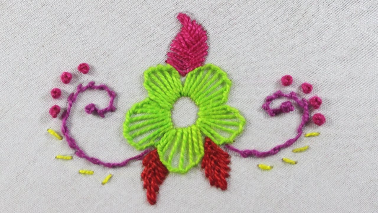 New Hand embroidery easy needle work stitch floral design