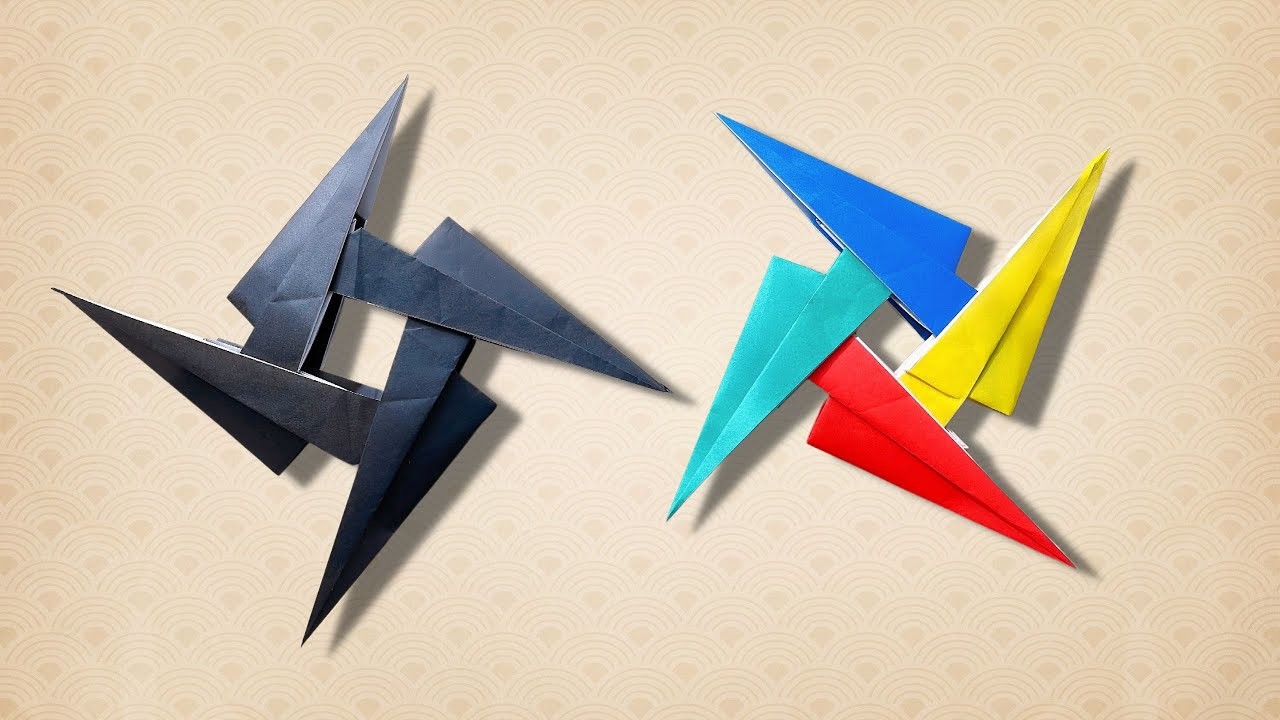 【Origami】Shuriken｜A colorful shuriken made by combining four parts!