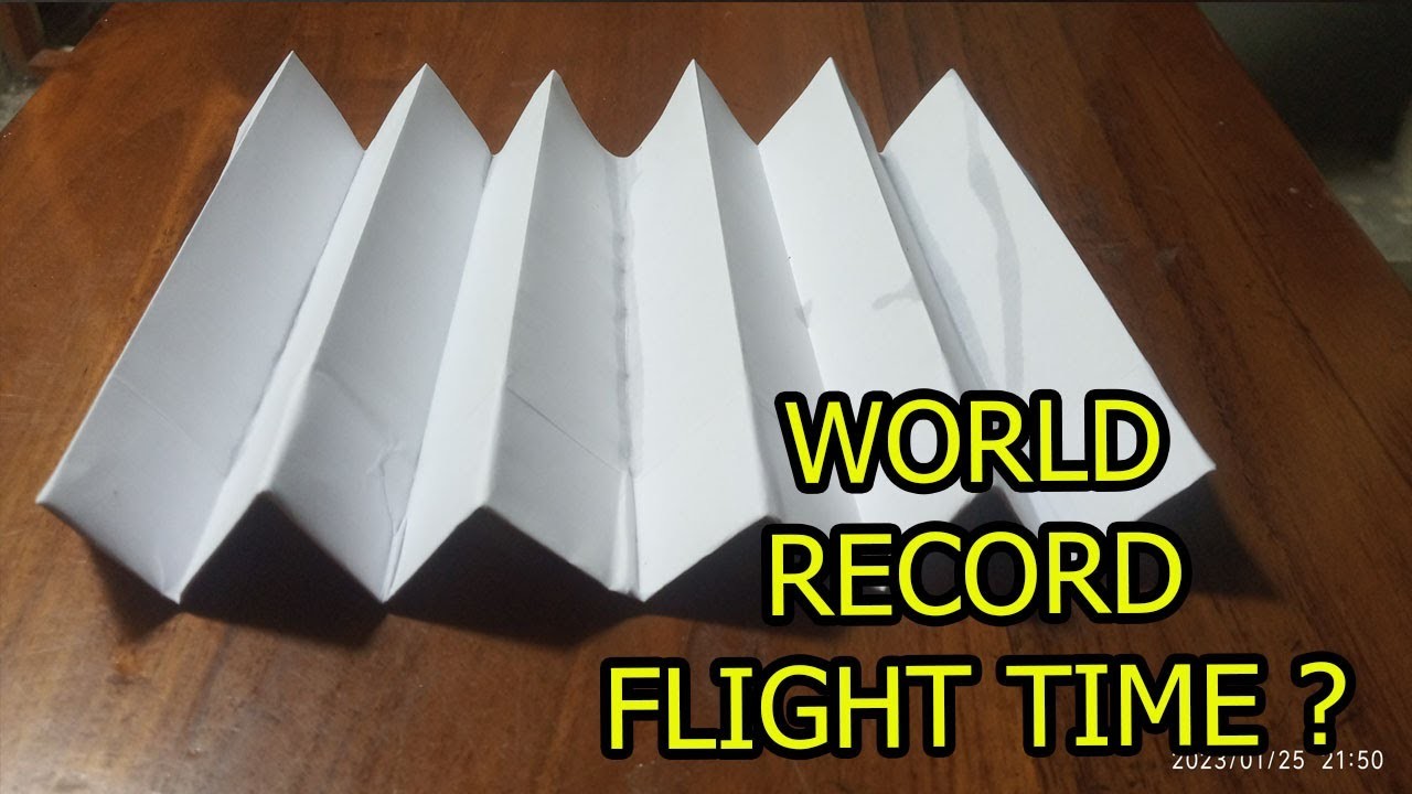 Paper airplane | How To Make The WORLD RECORD PAPER AIRPLANE #8 for Flight Time