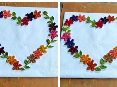 Quilling Heart Shape Wall Hanging. Quilling Art For Beginners. Simple Wall Hanging Making