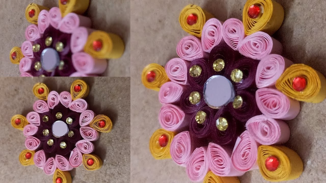 Quilling paper flower. how to make quilling paper mini flower.easy flower