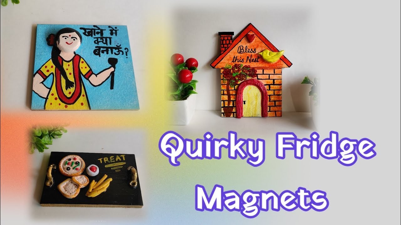 Quirky Fridge Magnets | Easy Clay Fridge Magnets | How to make a clay fridge magnet | Valentine Gift