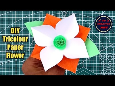 Republic Day. Independence Day.Beautiful Paper flower Tricolour.Easy Paper Flower Making For Kids