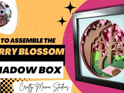 Spring Svg Shadow Box, Cherry Blossom Tree Picnic 3D Layered Shadowbox
