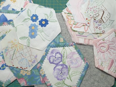 Stitching With Suze - Quilt as you go Hexie's