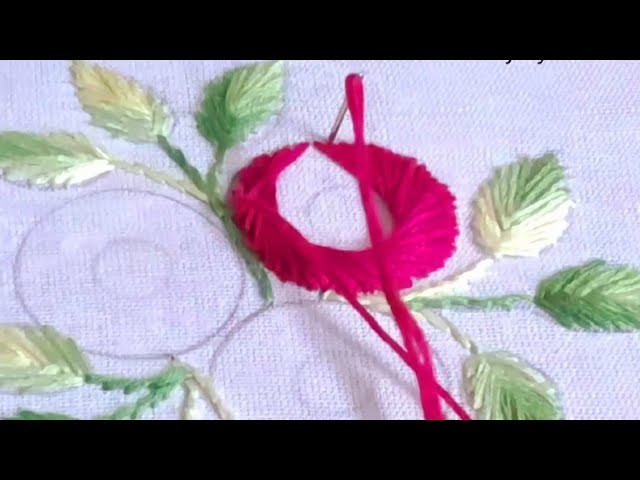 Stunning flower hand embroidery.Latest hand embroidery design.Superrrrrr Easy Flower design