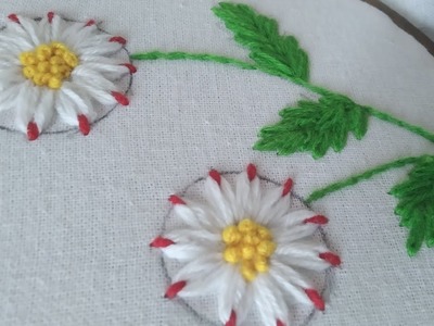 Super Lazy daisy stitch| beautiful hand embroidery| easy and very simple flowers designs