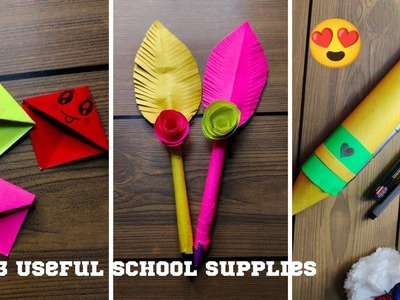 3 EASY_SCHOOL_SUPPLIES???? || How to make school supplies???? using of Origami paper???? ||