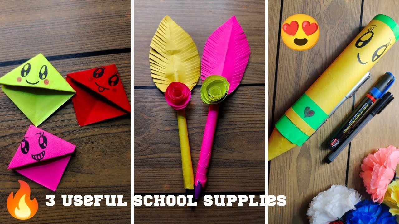 3 EASY_SCHOOL_SUPPLIES???? || How to make school supplies???? using of Origami paper???? ||