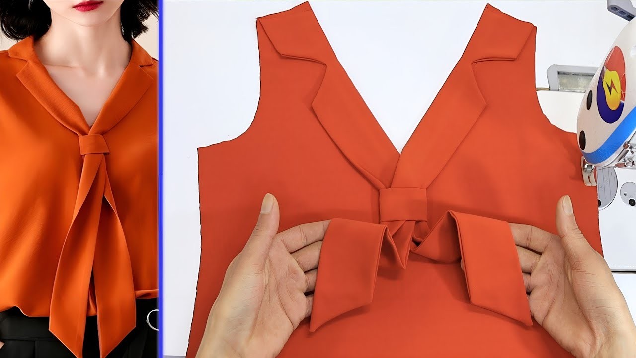 ????Basic Way to Sew a Beautiful Collar V neck Design in Just 15 Minutes✅️Sewing Techniques