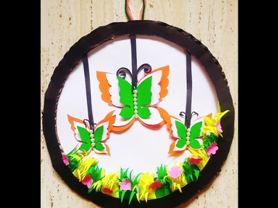Beautiful Tricolor Butterfly WallHanging. WallHanging Craft Ideas. Paper Craft  #steptocraft