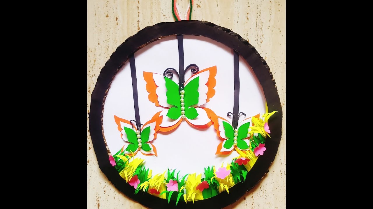 Beautiful Tricolor Butterfly WallHanging. WallHanging Craft Ideas. Paper Craft  #steptocraft