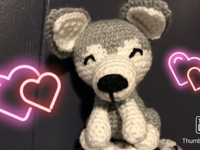 Cute Crochet Husky. Amigurumi Puppy Dog. Crochet Dogs