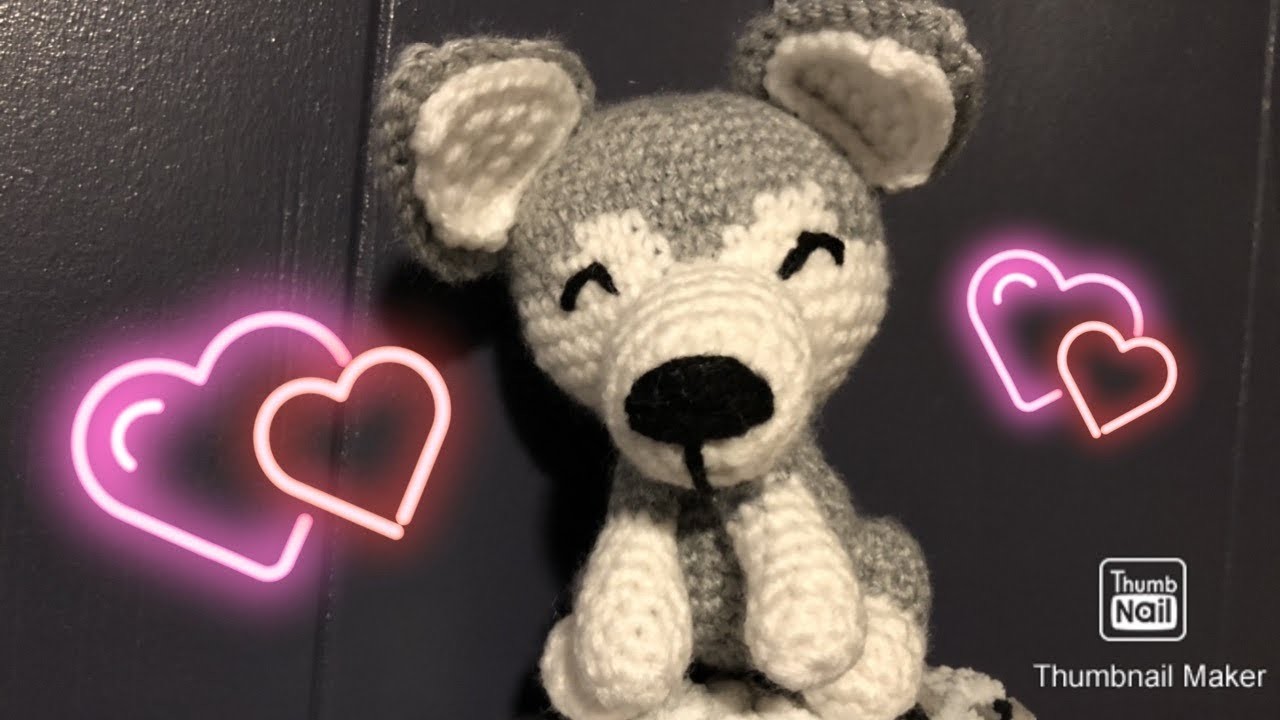 Cute Crochet Husky. Amigurumi Puppy Dog. Crochet Dogs