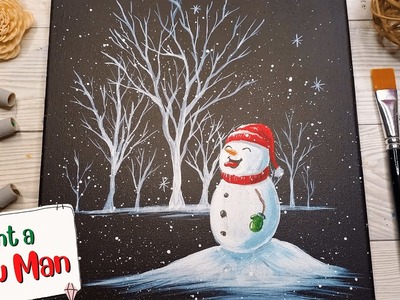 Daily Challenge #371 Painting WINTER SCENE on a Black Background