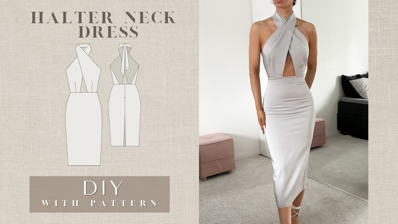 DIY Cross Over Halter Neck Dress Tutorial | How To Make a Cross Over Halter Neck Dress Tutorial