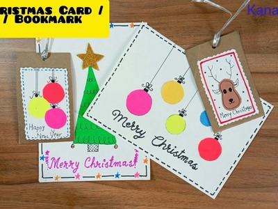 DIY Easy Christmas Greeting card.Tag.Bookmark