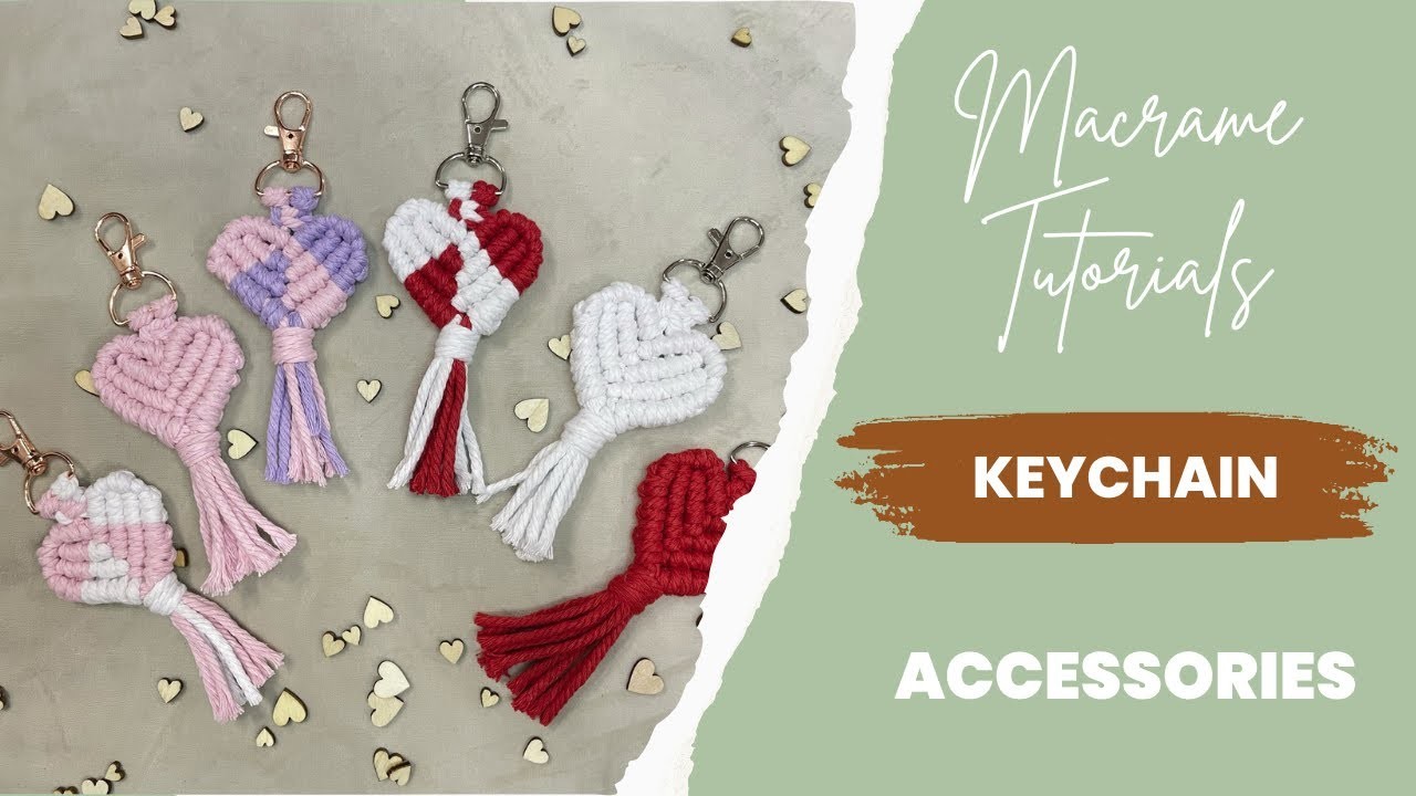 DIY Macrame Accessories - Heart Keychain