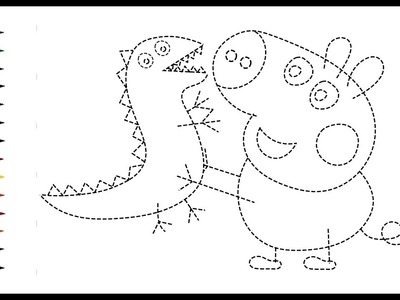 How to Draw Peppa Brother George and Dinosaur | Painting and Coloring for Kids & Toddlers