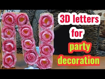 How to make 3D letters for room decor.DIY 3D letter craft.3D letters for party decoration.3D letter