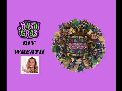 How to Make a Mardi Gras Deco Mesh Wreath, DIY Home Decor
