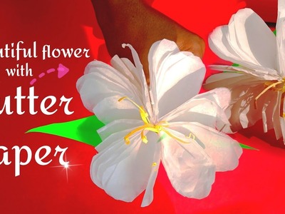 How to make beautiful flower with butter paper. Diy Paper craft ideas. origami flower