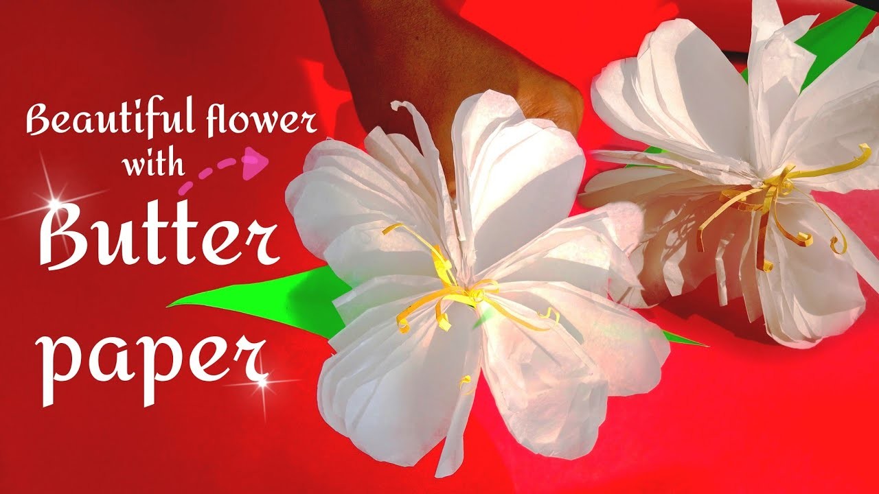 How to make beautiful flower with butter paper. Diy Paper craft ideas. origami flower