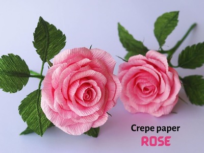 How To Make Realistic, Easy Paper Roses | Crepe Paper Rose | Rose Paper Flower Making