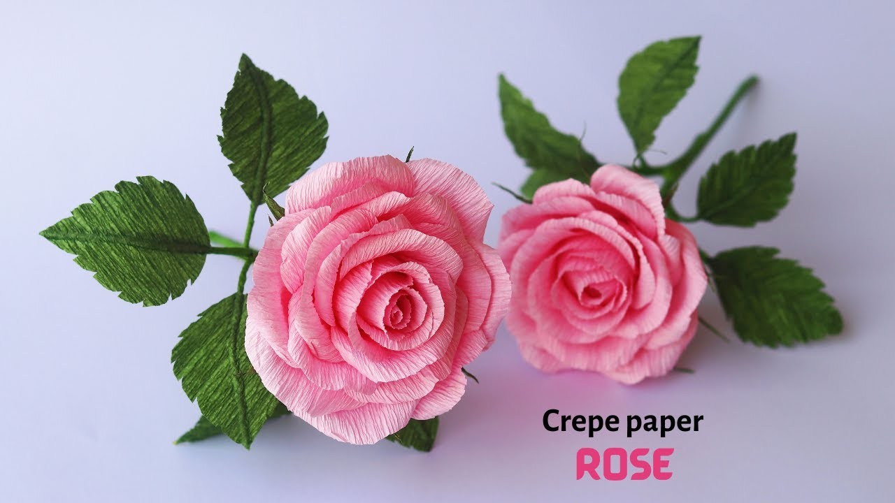 How To Make Realistic, Easy Paper Roses | Crepe Paper Rose | Rose Paper Flower Making