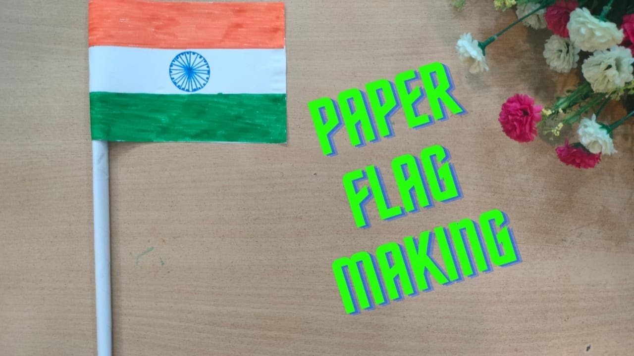 Indian flag. How to make indian paper flag. DIY easy paper flag. Republic day craft.#viral #diy