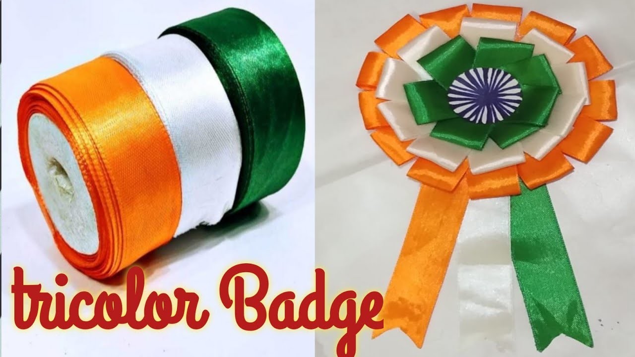 Indian Tricolor Badge Ideas.Republic Day Craft.Tricolor Badge Making Ideas.26th January Craft Ideas