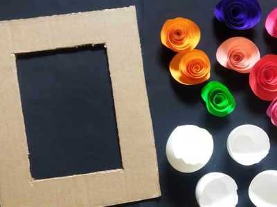 Photo frame making with Paper and egg shell.Photo frame making idea.DIY photo frame