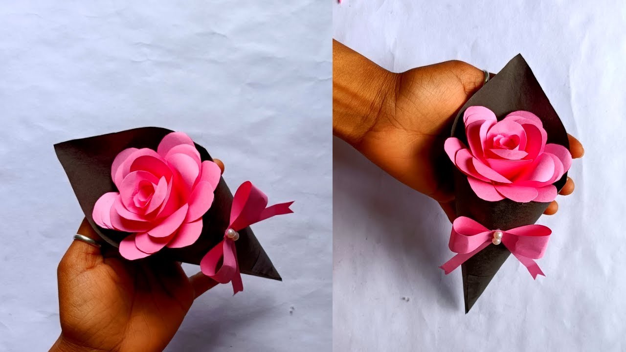 ???? special gift for valentine's day how to make easy bouquet for valentine's day.easy paper bouquet.