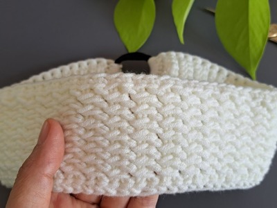 Tunisian crochet headband. Step by step