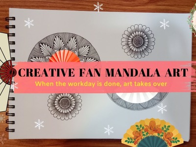 Unique Super Simple & Easy Mandala Art | Creative Chinese Fan Mandala Art | Crafty Hrucha | #day36