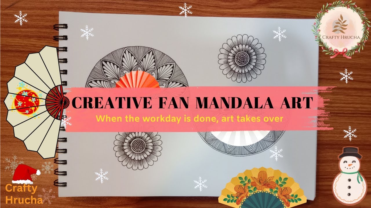 Unique Super Simple & Easy Mandala Art | Creative Chinese Fan Mandala Art | Crafty Hrucha | #day36