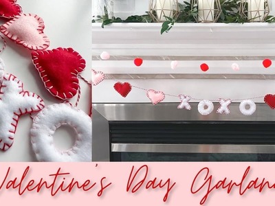 Valentine's Day Felt Garland | Holiday DIYs