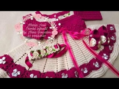 Very beautiful hand design crochet baby ????????#crochet #youtubeshorts #sweatervest #shorts #babydress