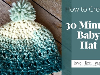 30 Minute Crochet Baby Hat | Easy Tutorial
