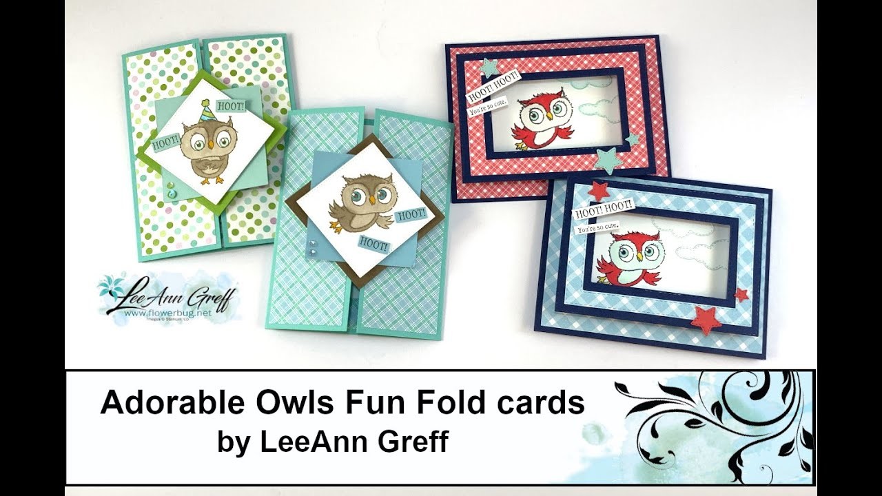 Adorable Owls Fancy Fold cards