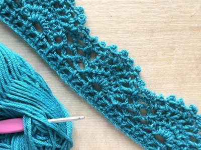 Beautiful and EASY crochet lace border stitch. Try it yourself! (online tutorial).