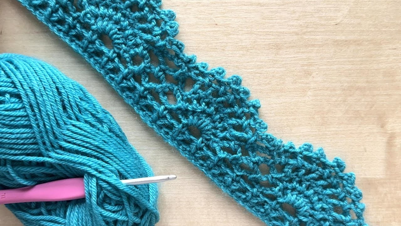 Beautiful and EASY crochet lace border stitch. Try it yourself! (online tutorial).