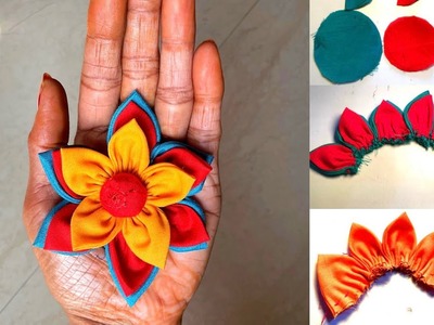 Beautiful fabric flower making tutorial | latkan making | kapde ka phool