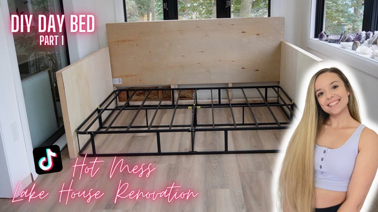 BUILDING A DAY BED TO LOOK LIKE A SOFA PART 1 | HOT MESS LAKE HOUSE RENOVATION | LEXI DIY