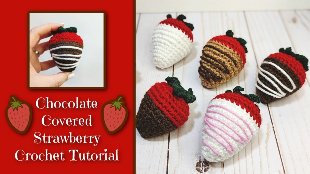 Chocolate-Covered Strawberry Crochet Tutorial