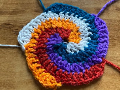 Crochet beautiful multicoloured coaster. easy crochet for beginners.